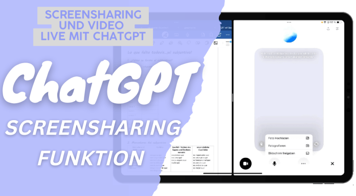 Screensharing mit ChatGPT - neue Funktion für Schule und Unterricht?